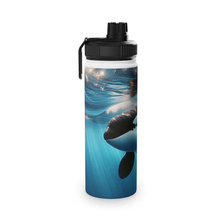 Ocean-Inspired Stainless Steel Water Bottle with Sports Lid