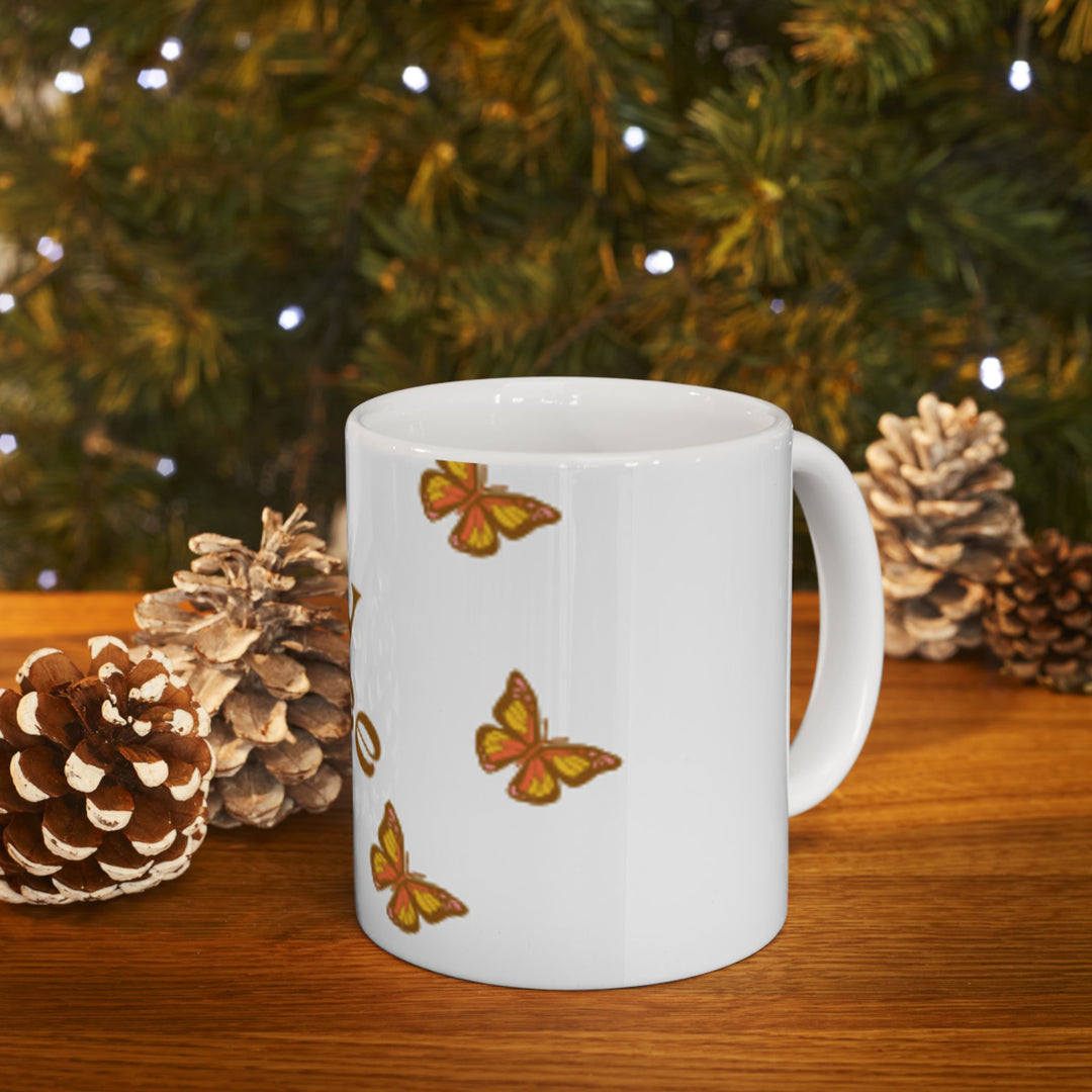 Butterfly 'Fly Free' Ceramic Mug - Inspiring Drinkware for Nature Lovers