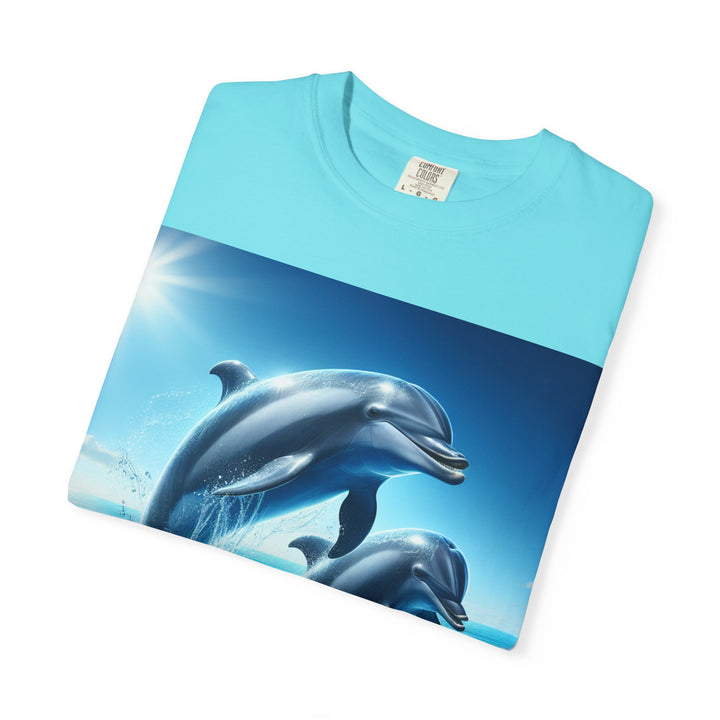 Ocean Jumping Dolphins T-Shirt - Unisex Garment-Dyed Tee