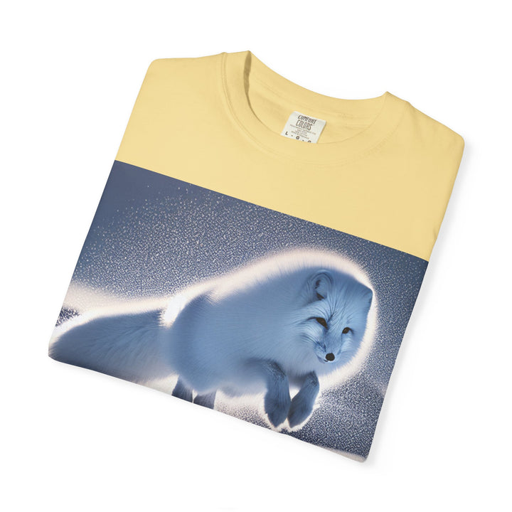 Snow Fox Jumping Unisex Garment-Dyed T-Shirt