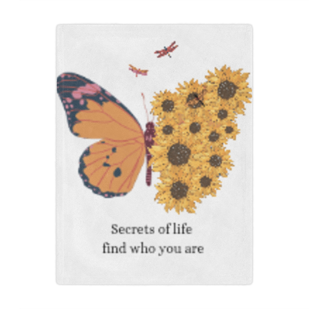 Inspirational Minky Blanket - 'Secrets of Life' Butterfly & Sunflowers Design