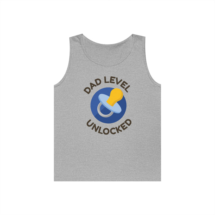 Dad Level Unlocked Tank Top - Unisex Heavy Cotton Sleeveless Shirt for New Dads