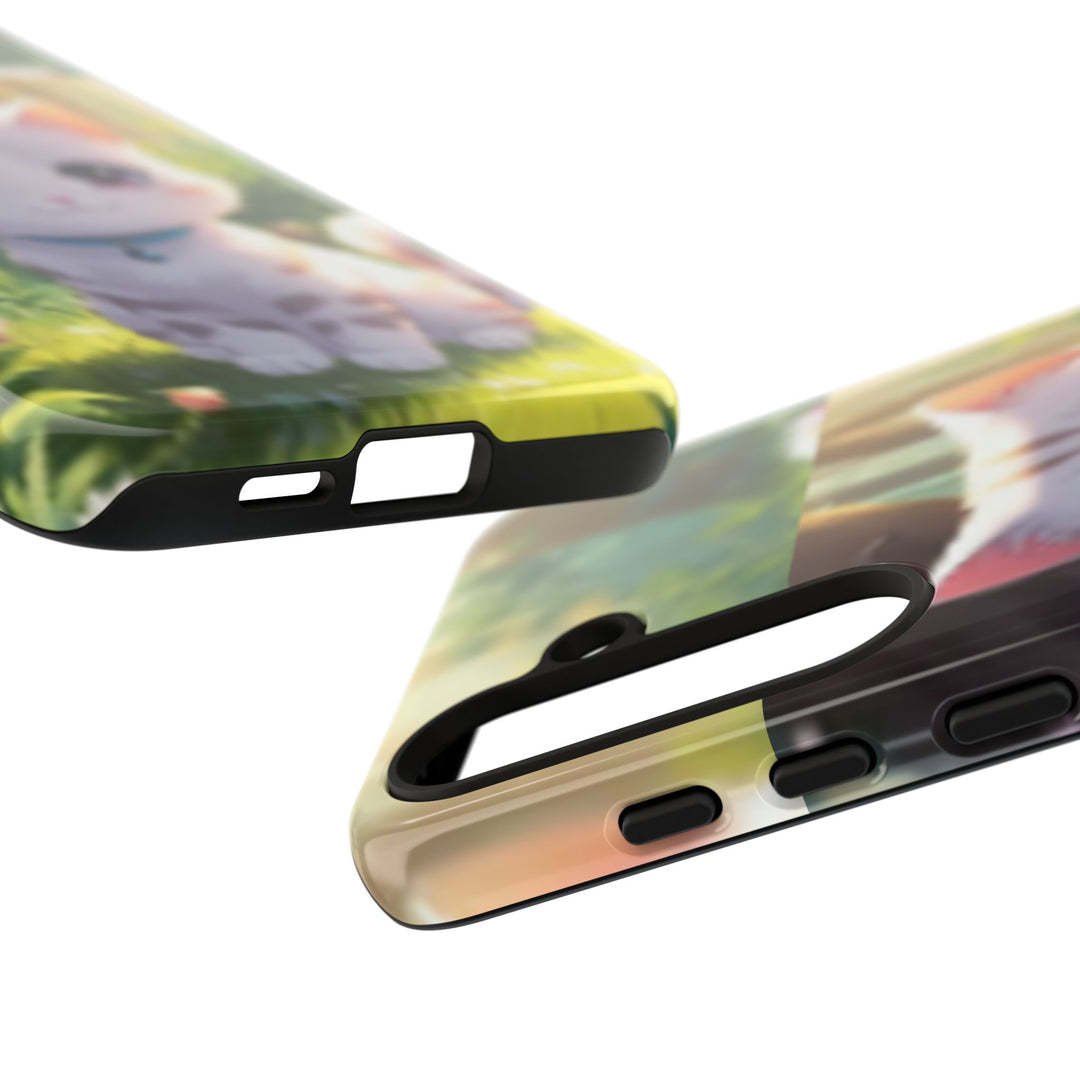 Cute Ai Cat Phone Case - Tough Protection with Floral Design for Cat Lovers