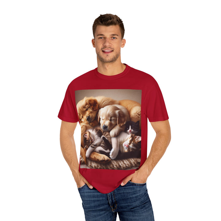 Cute Pets Snuggle Unisex Garment-Dyed T-shirt