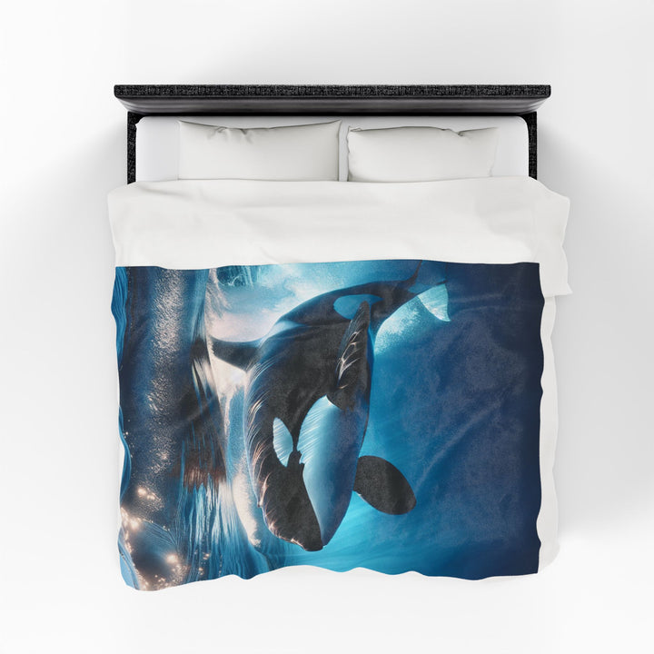 Cozy Orca Velveteen Plush Blanket - Perfect for Ocean Lovers
