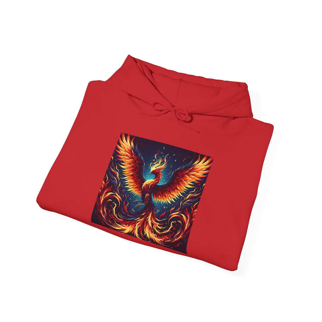 Vibrant Phoenix Graphic Hoodie, Cozy Spiritual Sweatshirt, Unisex Casual Apparel, Perfect Gift for All Occasions, Warm Layering Piece