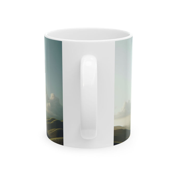 Faith-Inspired Ceramic Mug with Scenic Cross Design, Coffee Cup for Christians, Spiritual Gift, Prayer Mug, Religious Decor
