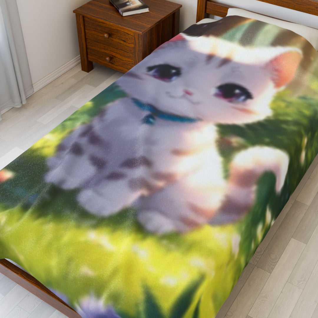 Velveteen Plush Blanket ai cat