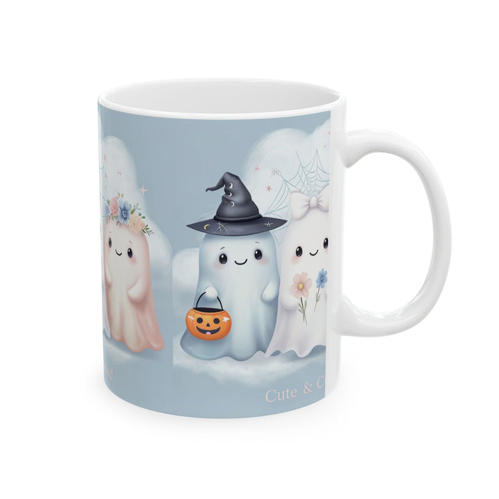Cute & Cursed Ghost Ceramic Mug - Perfect for Halloween, Home Decor, Cozy Vibes, Gift Ideas, Coffee Lovers