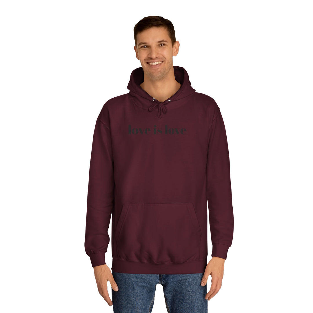 Unisex Love is Love Hoodie - Rainbow College Sweatshirt for Pride, LGBTQ+, Everyday Wear, Gift, Casual Style