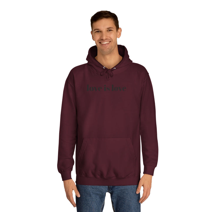 Unisex Love is Love Hoodie - Rainbow College Sweatshirt for Pride, LGBTQ+, Everyday Wear, Gift, Casual Style