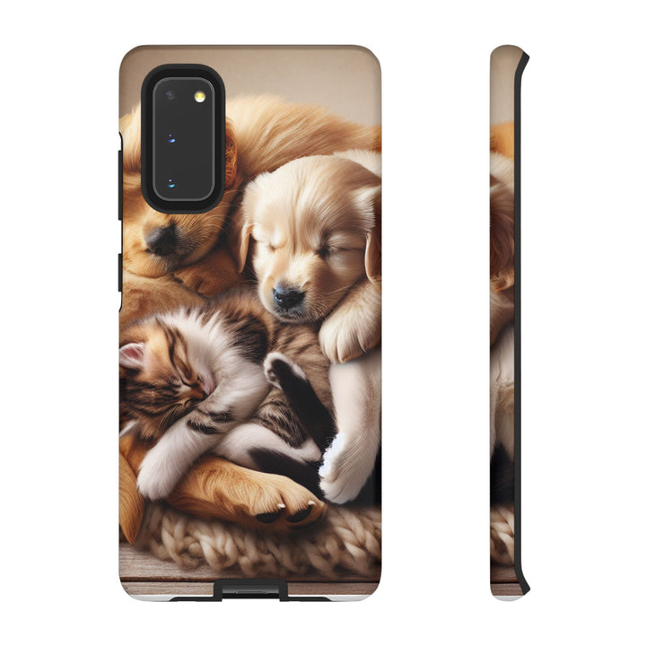 Cute Pets Phone Case - Adorable Puppy and Kitten Design, Animal Lover Gift