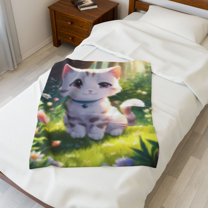 Velveteen Plush Blanket ai cat