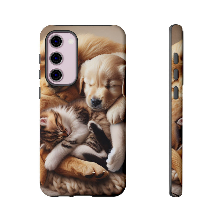 Cute Pets Phone Case - Adorable Puppy and Kitten Design, Animal Lover Gift