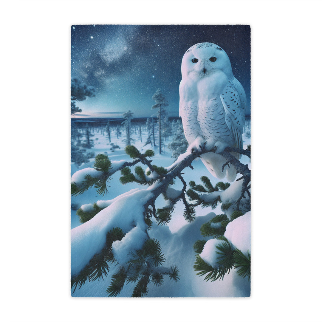 Snowy Owl Minky Blanket - Cozy Winter Decor