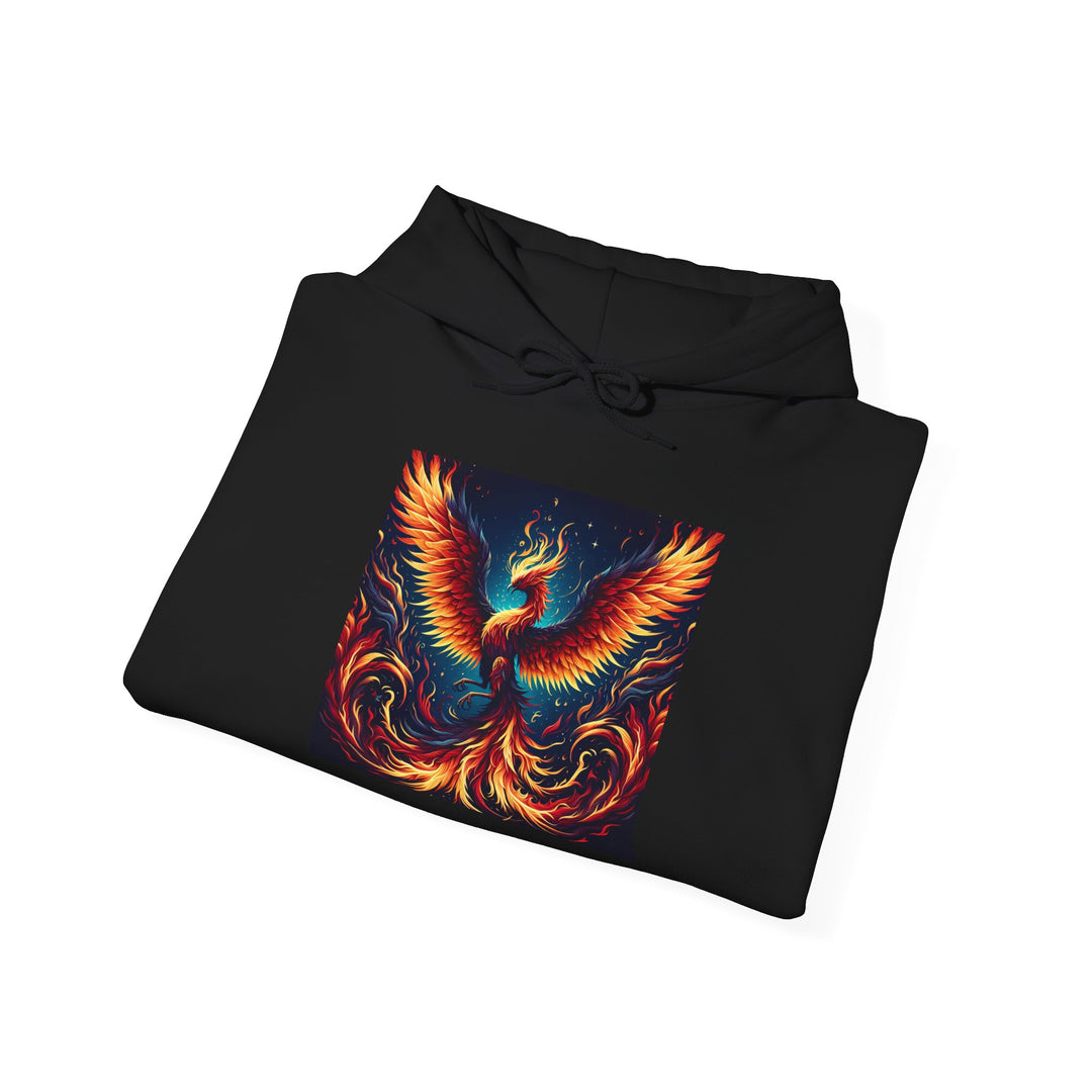 Vibrant Phoenix Graphic Hoodie, Cozy Spiritual Sweatshirt, Unisex Casual Apparel, Perfect Gift for All Occasions, Warm Layering Piece