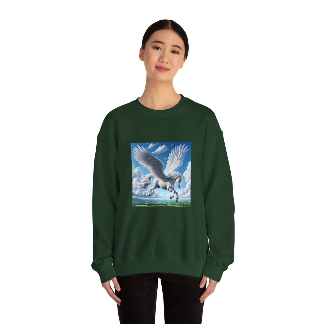 Mythical Pegasus Crewneck Sweatshirt, Cozy Unicorn Gift, Fantasy Apparel, Perfect for Fall, Unique Unisex Sweatshirt