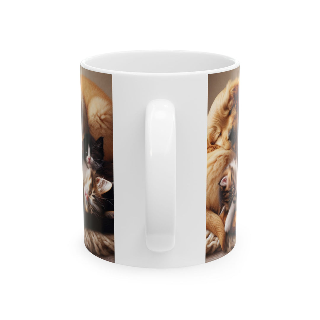Cute Pets Ceramic Mug - Cozy 11oz & 15oz Coffee Cup for Animal Lovers
