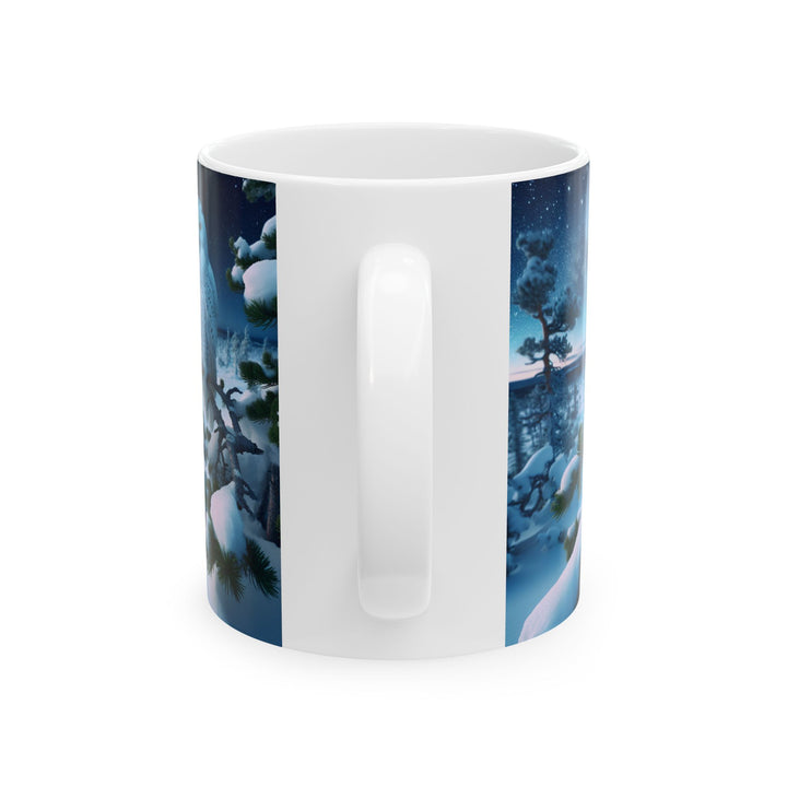 Winter Owl Ceramic Mug - Cozy 11oz & 15oz Coffee Cup for Nature Lovers