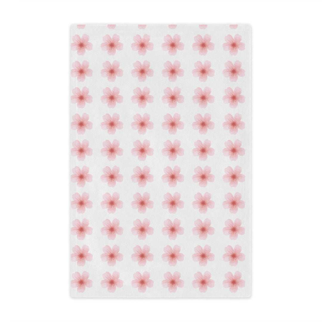 Cherry Blossom Minky Blanket - Cozy Floral Throw for Home Decor