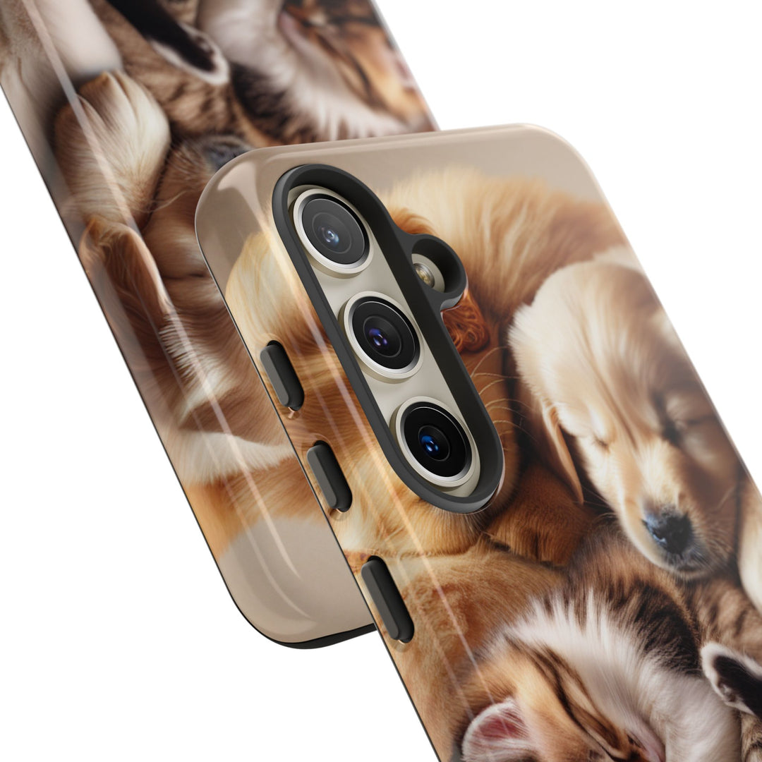 Cute Pets Phone Case - Adorable Puppy and Kitten Design, Animal Lover Gift