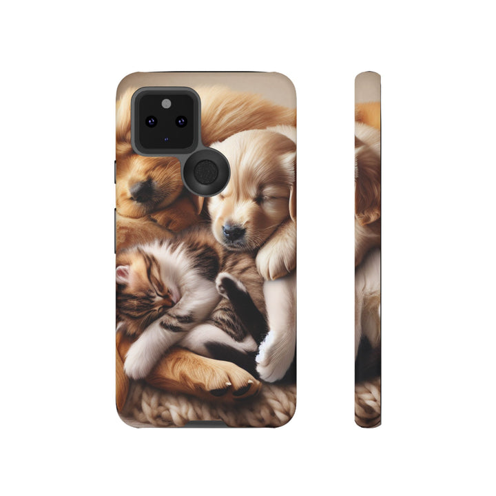 Cute Pets Phone Case - Adorable Puppy and Kitten Design, Animal Lover Gift