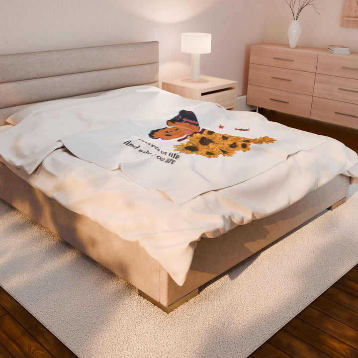 Inspiring Velveteen Plush Blanket - "Secrets of Life Find Who You Are"