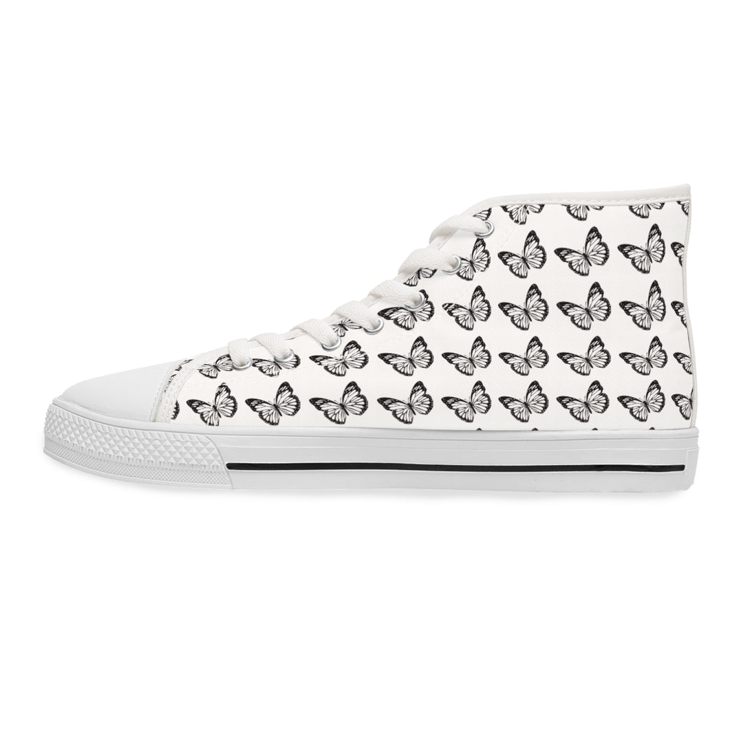 Butterfly Print High Top Sneakers for Women - Stylish and Trendy Footwear
