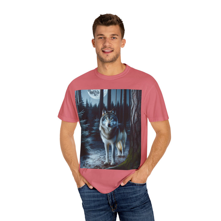 Moonlit Wolf Unisex Garment-Dyed T-shirt