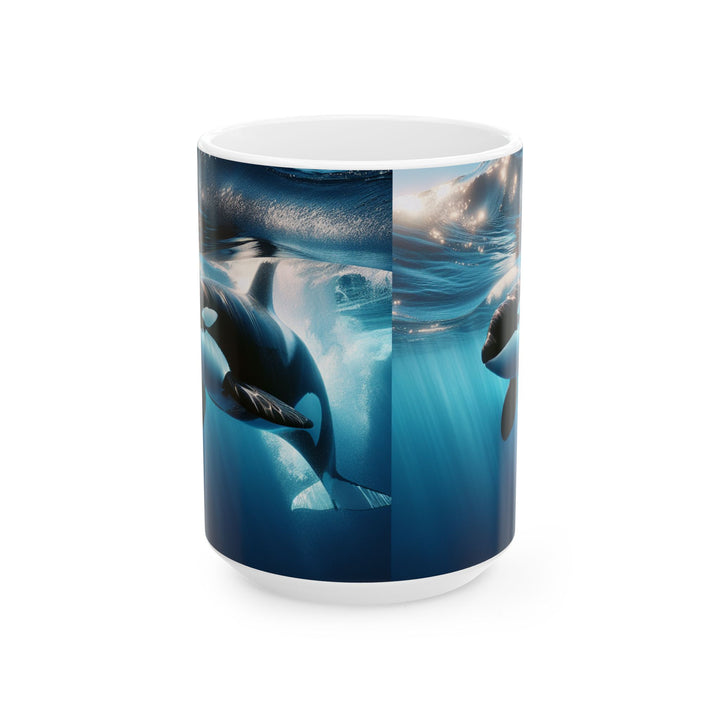 Whale Watching Ceramic Mug - Ocean Inspired 11oz & 15oz Coffee Cup