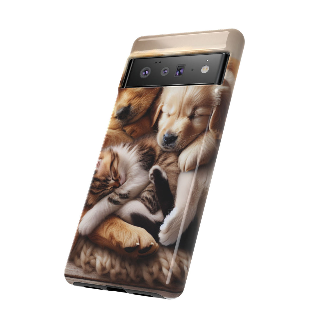 Cute Pets Phone Case - Adorable Puppy and Kitten Design, Animal Lover Gift