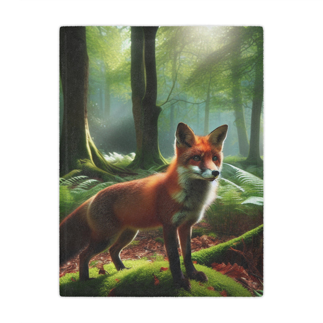 Forest Fox Minky Blanket - Comforting Wildlife Fleece Throw for Cozy Evenings