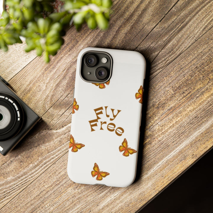 Stylish Phone Case | 'Fly Free' Butterfly Design | Unique Tough Cases