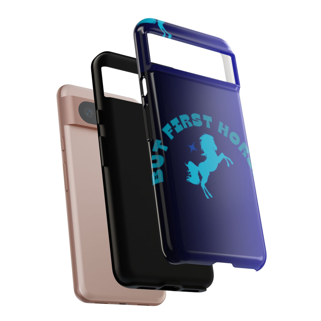 But First Horses Phone Case – Durable Tough Case for Horse Lovers