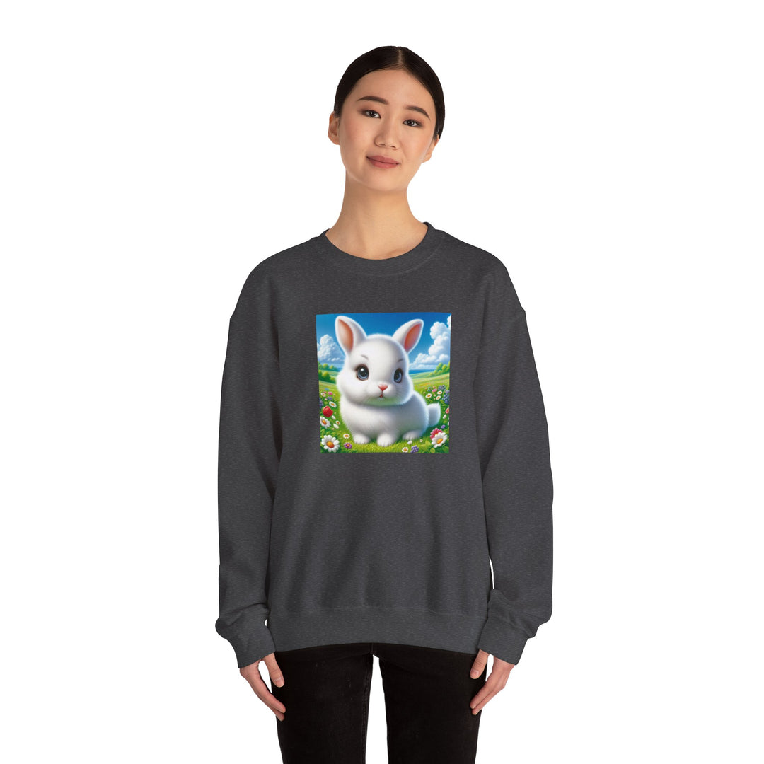 Cute Bunny Design Crewneck Sweatshirt, Cozy Sweatshirt, Spring Fashion, Easter Gift, Unisex Pullover, Animal Lover Apparel