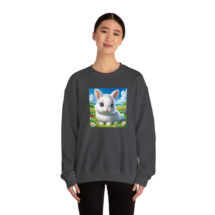 Cute Bunny Design Crewneck Sweatshirt, Cozy Sweatshirt, Spring Fashion, Easter Gift, Unisex Pullover, Animal Lover Apparel