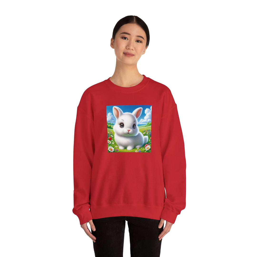Cute Bunny Design Crewneck Sweatshirt, Cozy Sweatshirt, Spring Fashion, Easter Gift, Unisex Pullover, Animal Lover Apparel