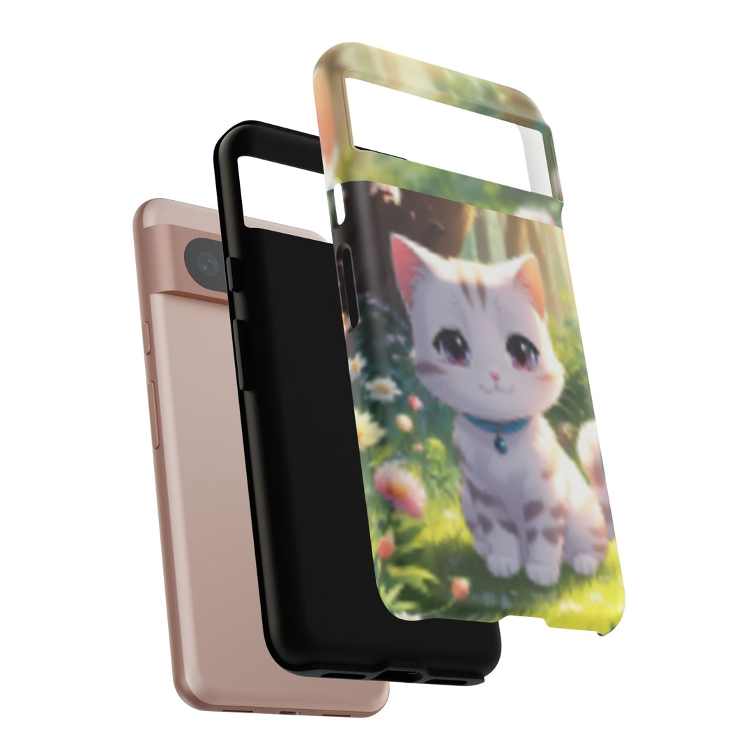 Cute Ai Cat Phone Case - Tough Protection with Floral Design for Cat Lovers