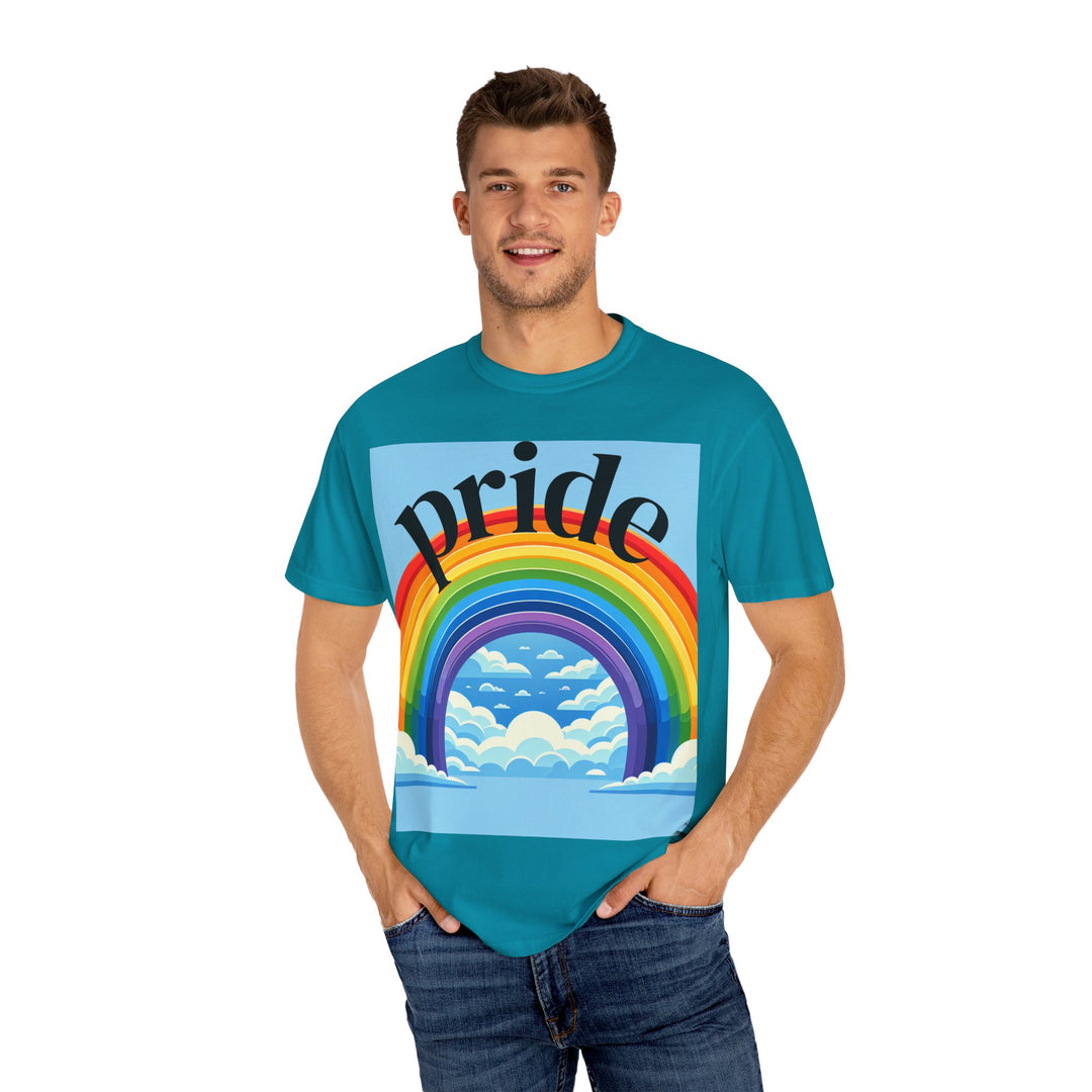 Pride Rainbow T-Shirt | Unisex Garment-Dyed Tee | LGBTQ+ Style, Casual Wear, Gift for Pride Month, Summer Fashion