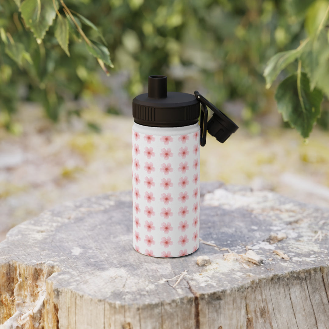 Chic Floral Stainless Steel Water Bottle with Sports Lid