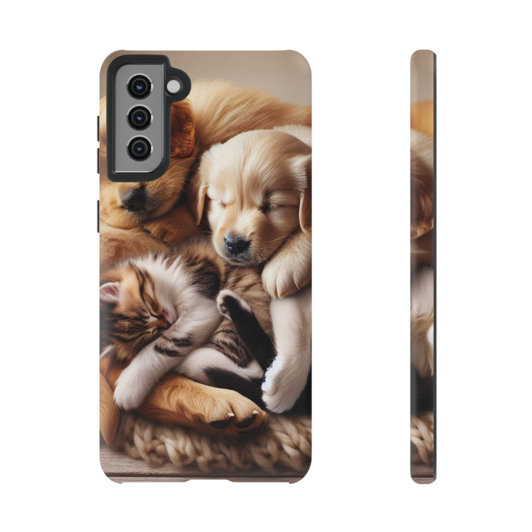 Cute Pets Phone Case - Adorable Puppy and Kitten Design, Animal Lover Gift