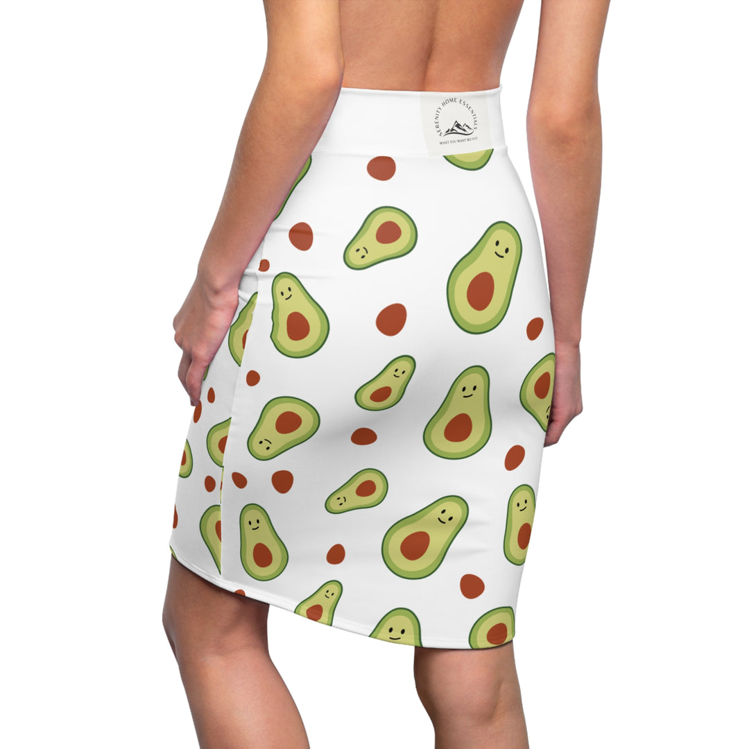 Cute Avocado Pattern Women's Pencil Skirt - Fun, Fashionable, Perfect for Summer!
