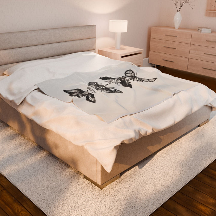 Transformative Moth Plush Blanket, Cozy Gift, Home Décor, Soft Throw, Inspirational Quotes, Birthday, Housewarming