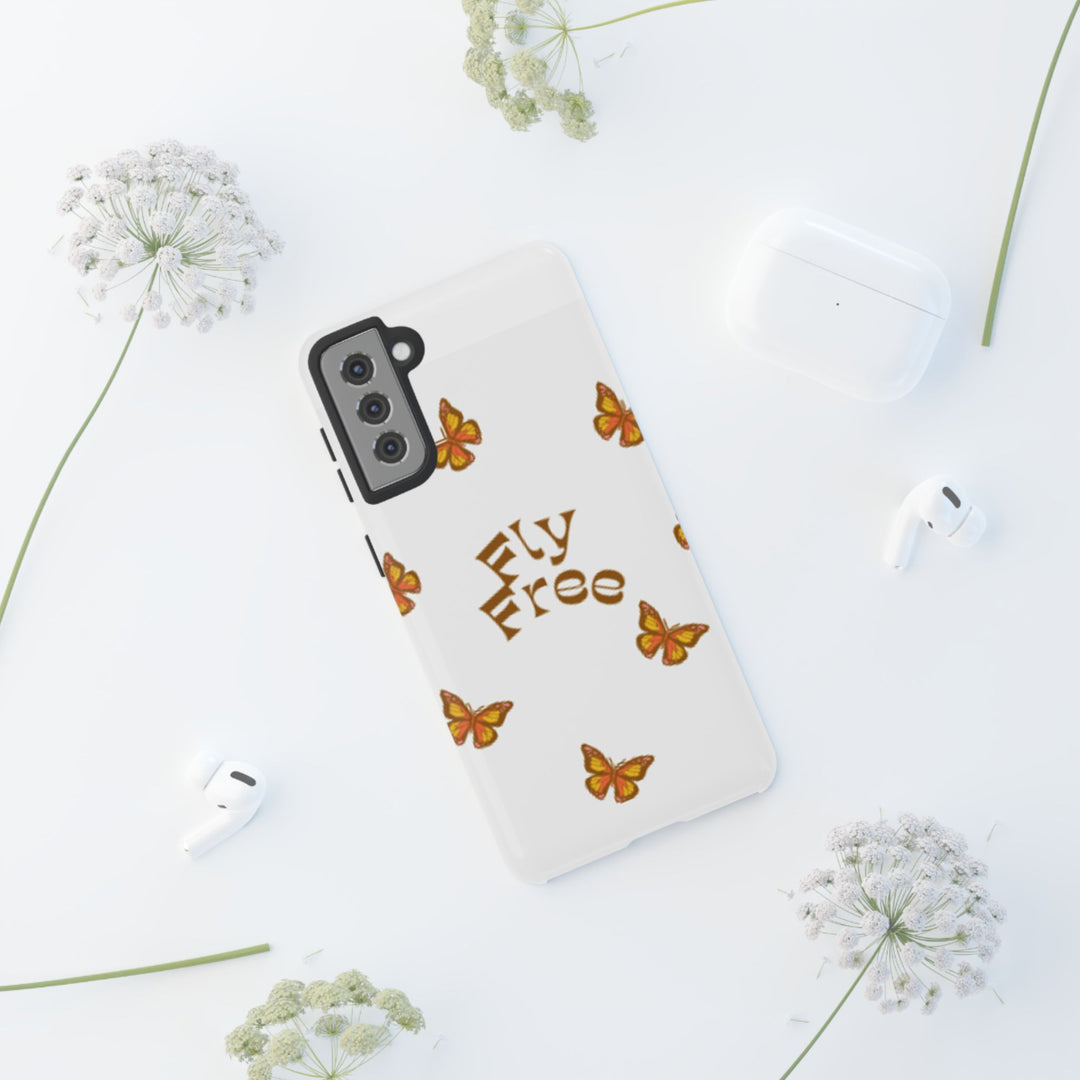 Stylish Phone Case | 'Fly Free' Butterfly Design | Unique Tough Cases