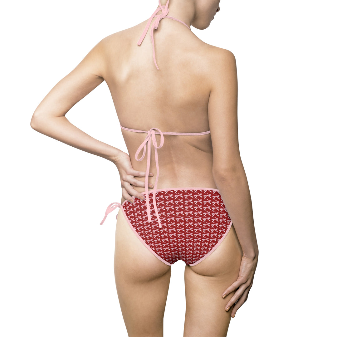 Red Pattern Bikini Swimsuit