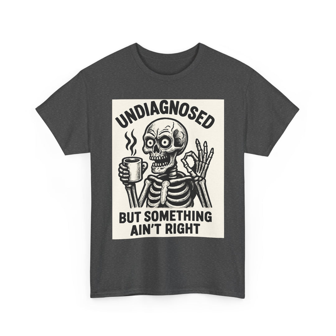 Unisex Heavy Cotton Tee with Skeleton Design - Perfect for Halloween, Gifting, Casual Wear, Party