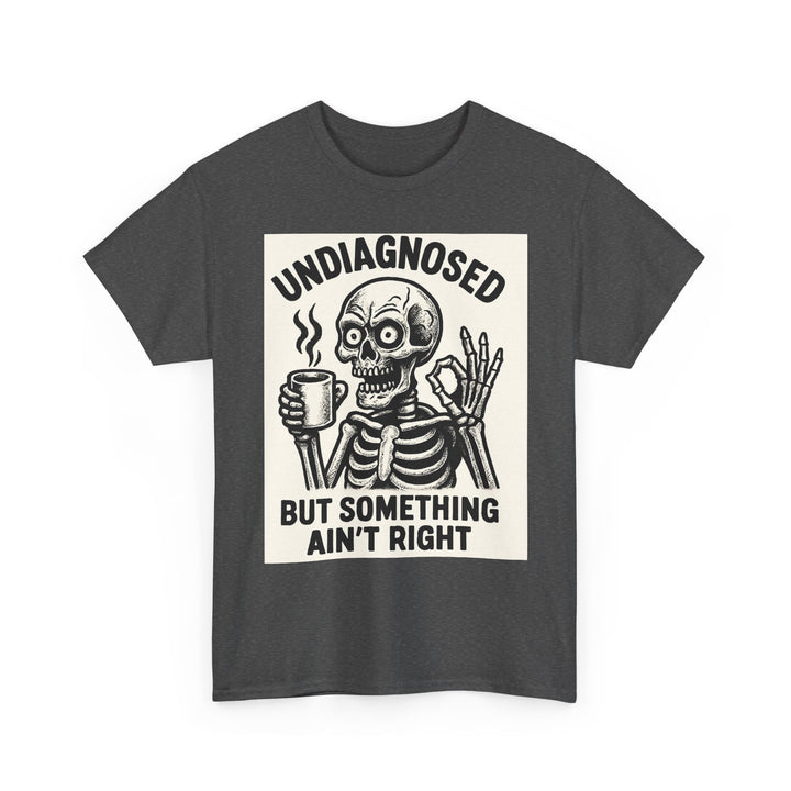 Unisex Heavy Cotton Tee with Skeleton Design - Perfect for Halloween, Gifting, Casual Wear, Party