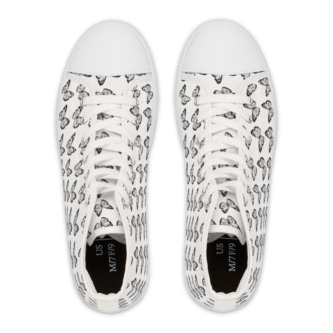 Butterfly Print High Top Sneakers for Women - Stylish and Trendy Footwear