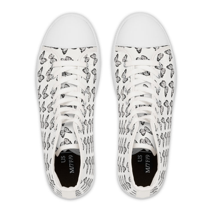Butterfly Print High Top Sneakers for Women - Stylish and Trendy Footwear