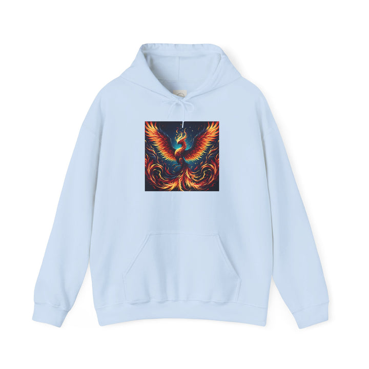 Vibrant Phoenix Graphic Hoodie, Cozy Spiritual Sweatshirt, Unisex Casual Apparel, Perfect Gift for All Occasions, Warm Layering Piece